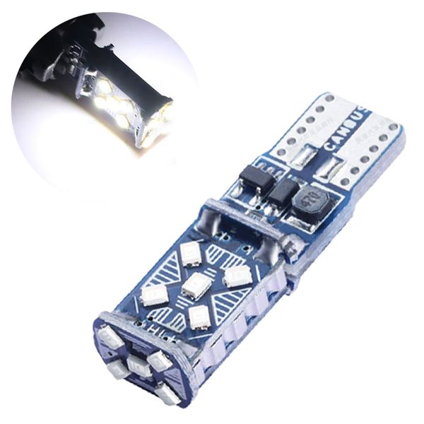 20 pçs / lote branco T10 W5W 2016 15smd Erro de Canbus LED Lâmpadas LED para lâmpadas de folga Abóbada de carro Abóbada de carro larga 12V 24V