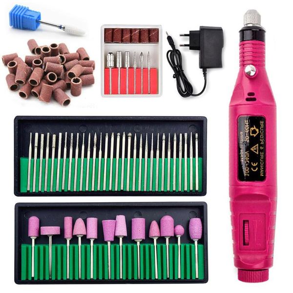 

nail drill & accessories 1 set 12w 20000rpm professional electric machine with ceramic bits art nails tools