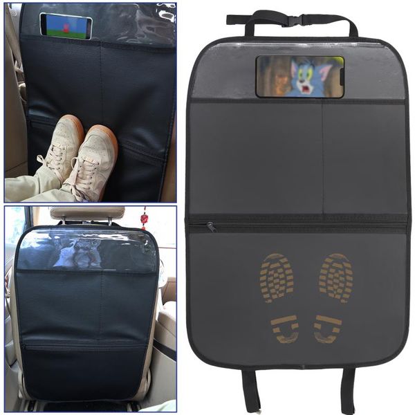 

car organizer pu seat back protector cover anti kick mat pad waterproof storage bags stepped dirty padded