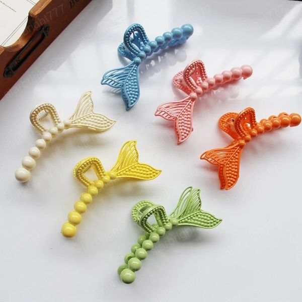 Garras de cabelo elegantes de cauda de peixe colorido para mulheres meninas braçadeira de cabelo de cavalo clipe de cabelo menina acessórios