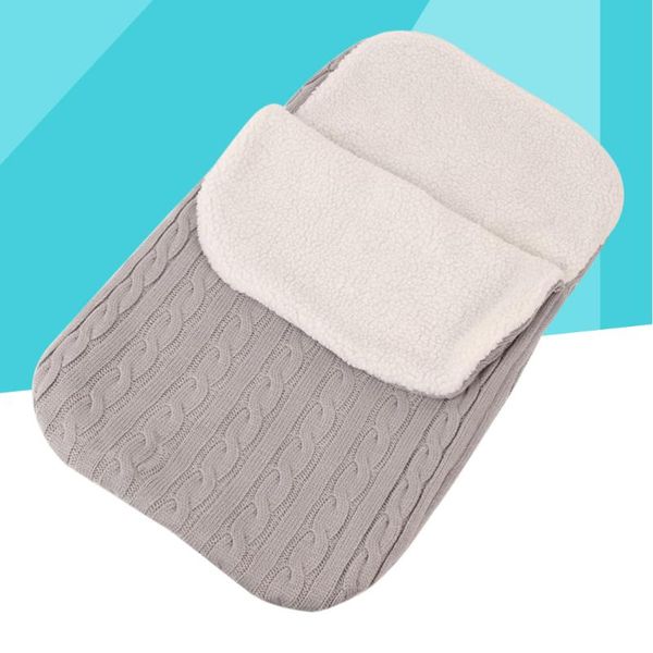 

sleeping bags thicken knitting bag warm wool stroller for baby infant (khaki)