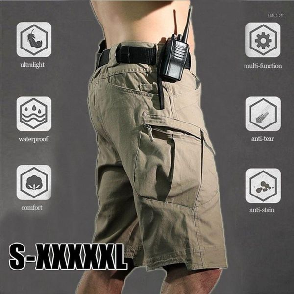

men's shorts summer outdoor tactical cargo men military paintball camo waterproof army multi pocket cotton, White;black