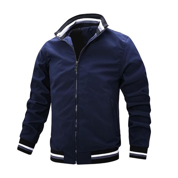 

mens lapel jacket men 2021 spring fashion windbreaker solid color jackets black coats casual loose sports for men's, Black;brown