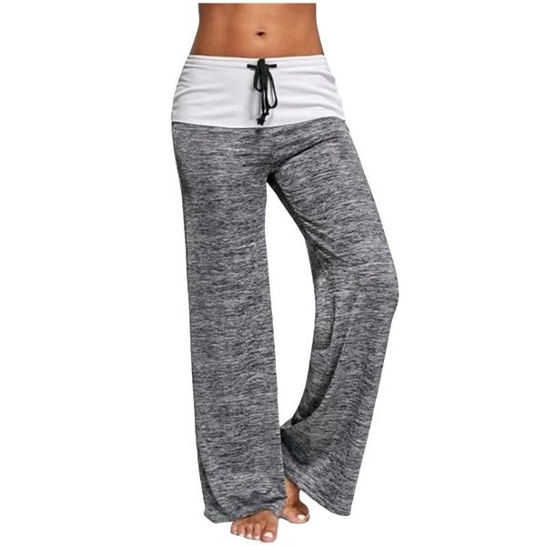 

yoga outfit women's pants patchwork quick-drying sports outdoor casual wide-leg drawstring loose trousers fitness