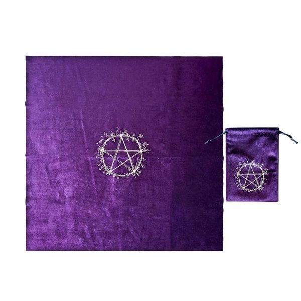 

table cloth tarot card 19.7 inches square altar pentagram constellations tablecloth velvet astrology divination cards t