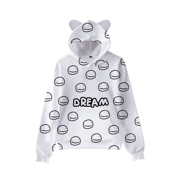 

women's hoodies & sweatshirts dreamwastaken kawaii kids hoodie for boys girls harajuku sweatshirt dream smp merch cat ear y2k women clo, Black