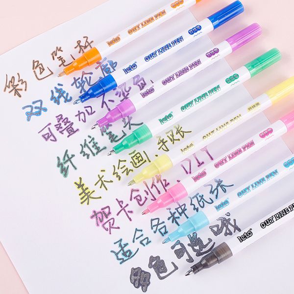 

net vibrato red double line pen color diy hand tiktok dream outline cil metallic mark 8 suit