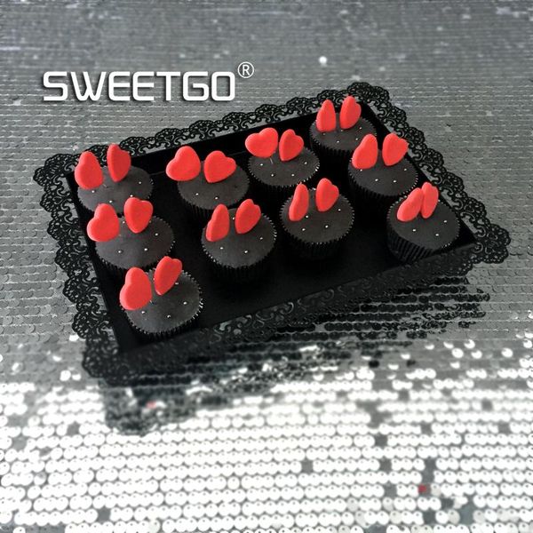 

other bakeware lace cake tray cafe black wedding dessert table iron plate