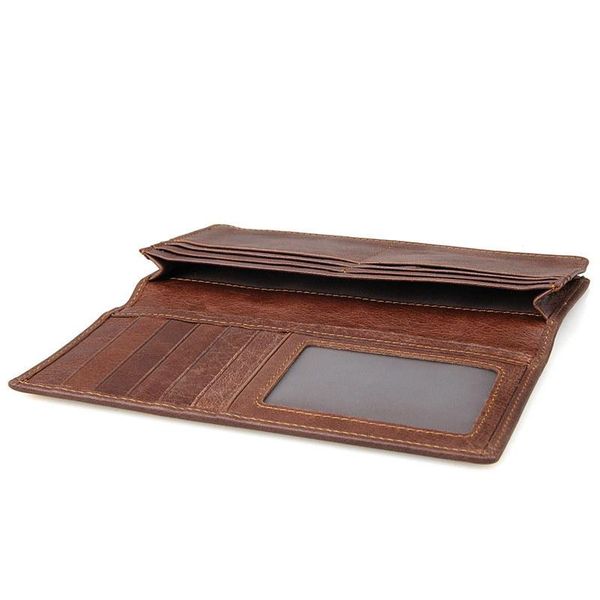 

wallets dolove genuine leather vintage crazy horse men's two fold long design wallet multi-card billfold money clips, Red;black