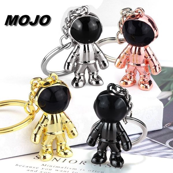 

new trendy metal astronaut space human commemorative key rings personality bag decortate key chain, Slivery;golden