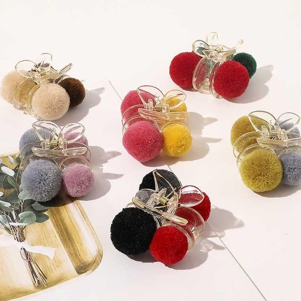 

hair accessories 2021 autumn winter sweet adorable colorful hairball strawberry cherry flower clip hairpin for women