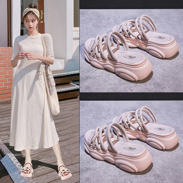 

sandals ladies shoes sandals women's summer ladies wild thick bottomsportsgoddessfashion jellywedge lwql, Black