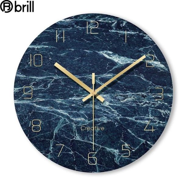 

nordic silent wall clock modern design creative unique clocks decorations for living room marble luxuary style