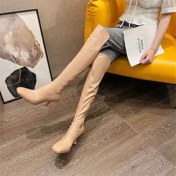 

boots breathable flower flock high tube slim women fashion platform peep toe long woman lace up heels shoes1, Black