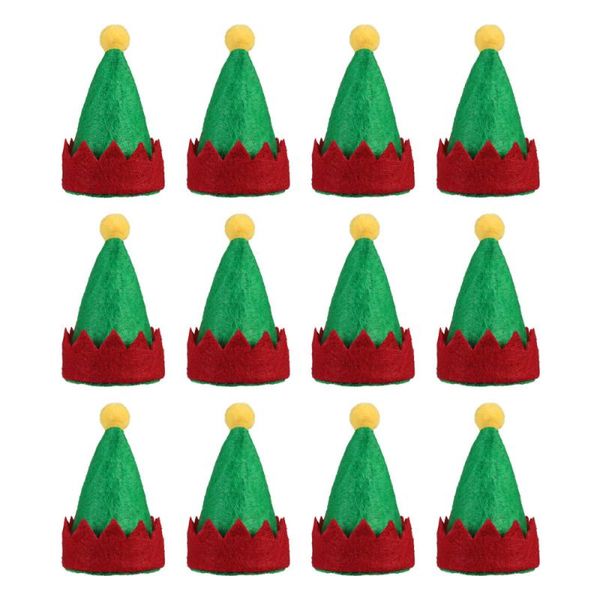 

christmas decorations amosfun 12pcs mini elf caps design lollipop hats decors cute nonwoven candy packing supplies for home s