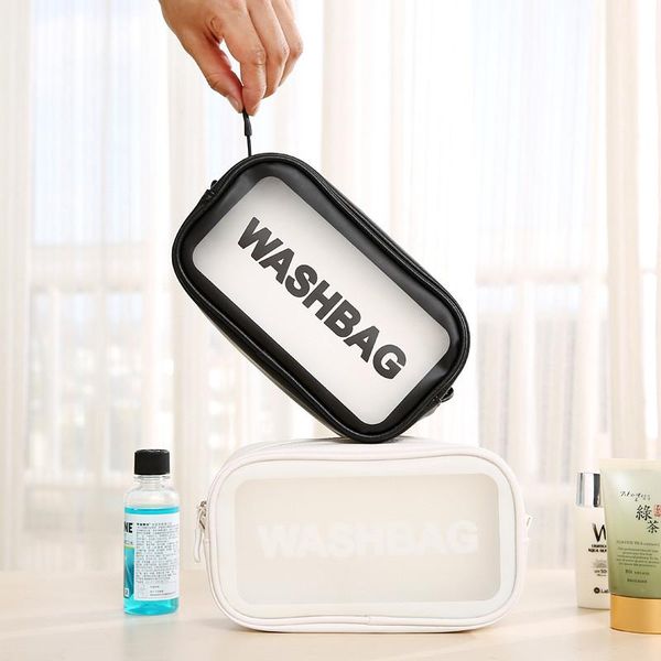 

travel pvc waterproof cosmetic bag women men transparent portable organizer toiletry handbag bath bags & cases