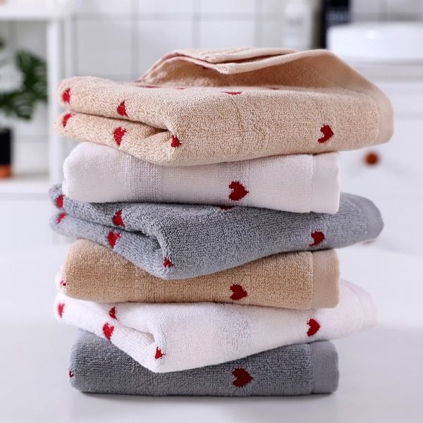 

towel 100% cotton peach heart jacquard couple face household rectangle small 5s-10s absorbent hair