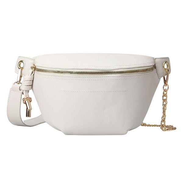 

waist bags chest bag leather solid zipper pouch for women female korean style fashion carry retro simple