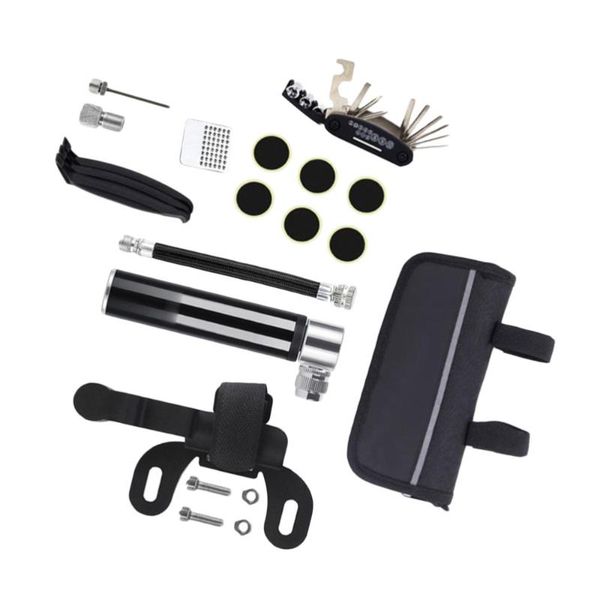 

tools 1 set of tool kit tire repair pump lever road bike multi (black)