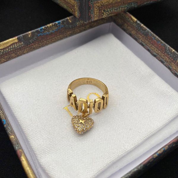 

/d home di ja puzzle pendant peach heart full of diamonds star fashion women's ring, Silver