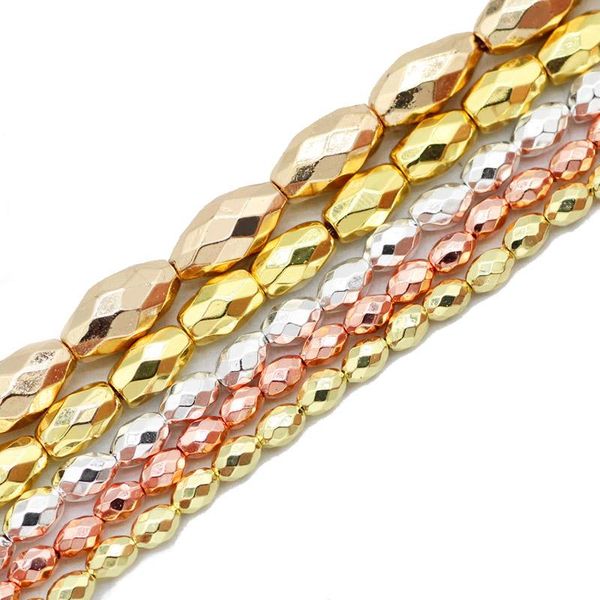 

other rose gold silvers faceted rice grains oval hematite 3/4/6mm natural stone spacer loose beads for jewelry making diy accessories
