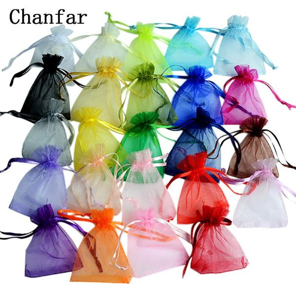 

jewelry pouches, bags 50pcs/lot 24 colors organza 7x9 9x12 10x15 13x18cm packaging wedding party eyelash box drawable bag gift pouch, Pink;blue