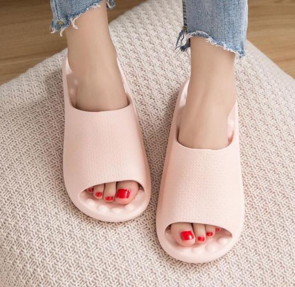 

slippers home couple indoor for men and women in bathroom sandals comfortable massage non-slip shower, Black