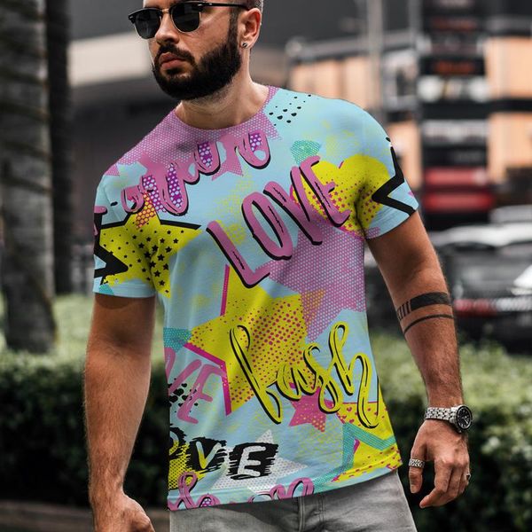 

men's t-shirts 2021 music rock graffiti print short sleeve round neck t-shirt fashion plus street trend tshirt men tee size 6xl, White;black