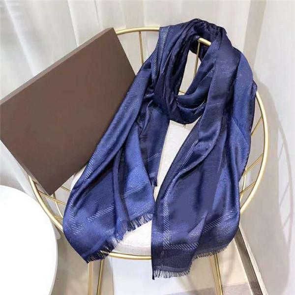 

womens silk scarf gold wire fashion man women 4 season lamÃ© shawl letter scarves size 180x90cm with box option 9 color, Blue;gray