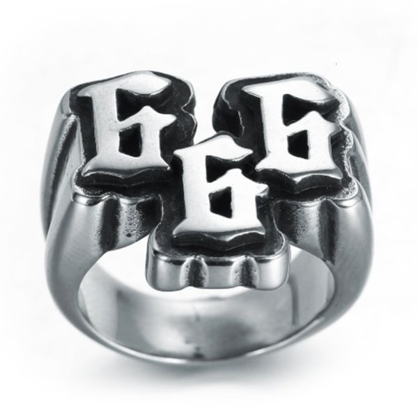 

designer rings fashion punk personality number 666 men's ring, Golden;silver