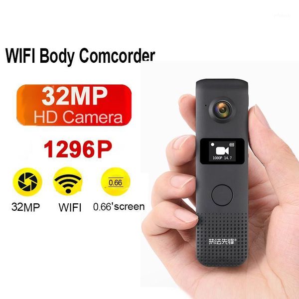 

full hd 1296p 32mp wifi ap body camera ir night vision mini dv car dvr voice recorder security micro comcorder1