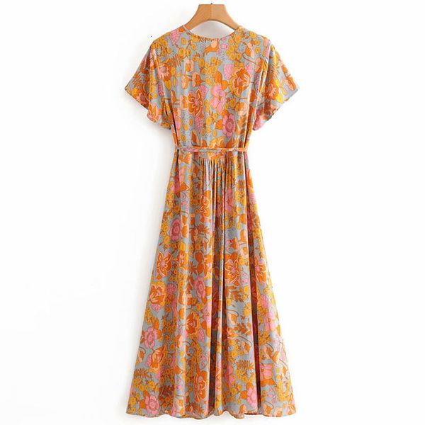 

dresses lazy and sweet beach holiday ethnic style female summer new waist slimming v-neck print wrap chic women's dress, Black;gray