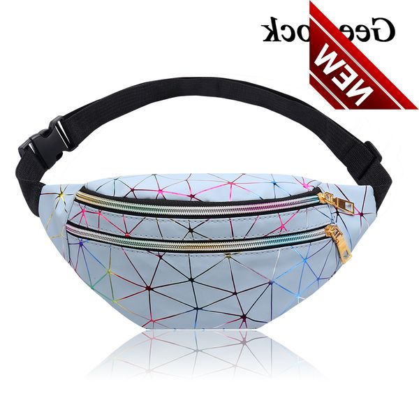 

geestock holographic bags for women glitter fanny waterproof belt bag fashion laser waist pack phone pouch