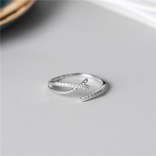 

sterling silver 925 x-shaped open hollow ring womens rings jewlery cluster, Golden;silver