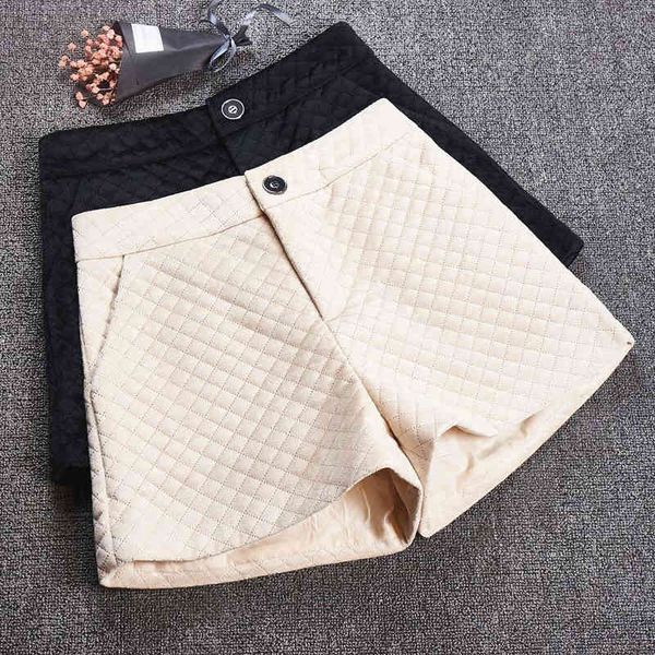 

women's shorts autumn winter outerwear shorts high waist loose short velvet casual wide leg pants pantalones cortos mujer 2xl sj9n, White;black