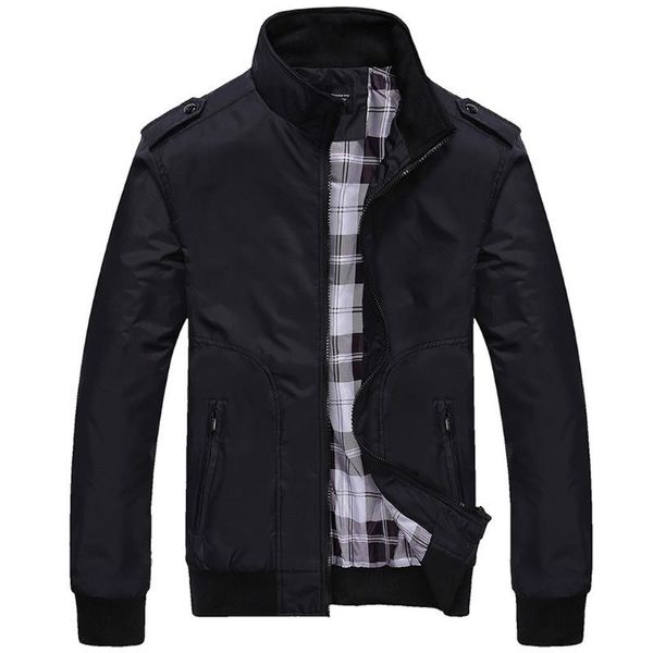 

men's jackets man's and coats autumn winter brand casual fashion pure color patchwork jacket zipper outwear coat thin, Black;brown