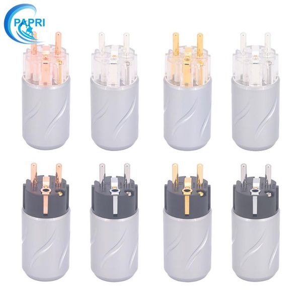 

smart power plugs papri european standard pure copper gold-plated and rhodium-plated plug diy eu silver-plated fever