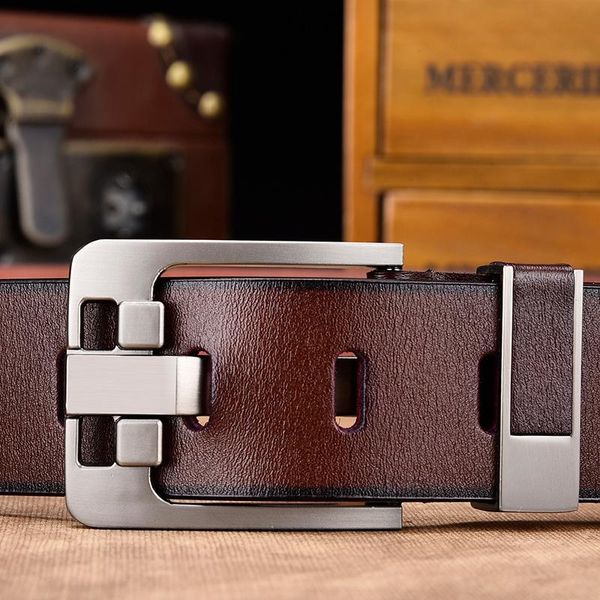 

belts 2021 men belt male leather genuine strap luxury pin buckle fancy vintage jeans, Black;brown