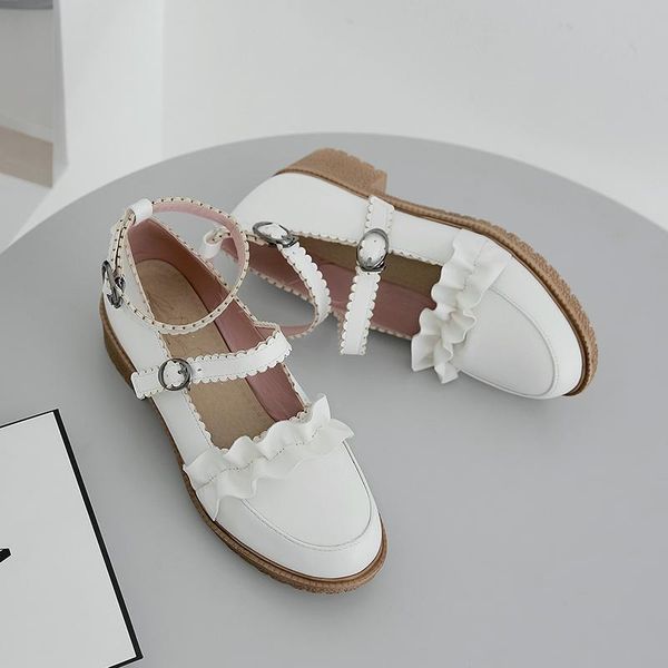 

dress shoes pqecfs big size 34-43 spring & autumn solid fashion women buckle med heel square heels pumps 3 colors, Black