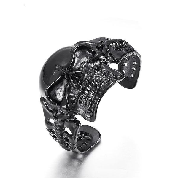 

bangle domineering men's skull open black hip-hop rock neo-gothic style jewelry