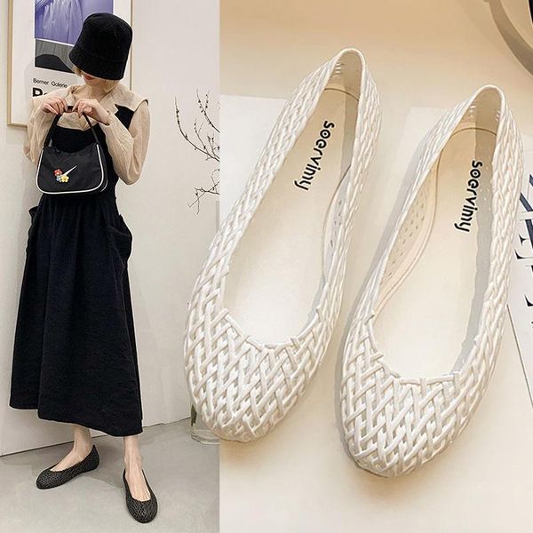

sandals women summer flat rubber comfortable pregnant mother shoes hollow out casual, Black