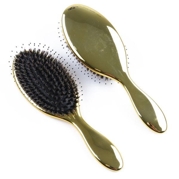 

golden color boar bristle brushes professional salon hairdressing brush hair extensions tools, Silver