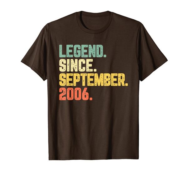 

legend since september 2006 13th birthday 13 years old gift t-shirt, White;black