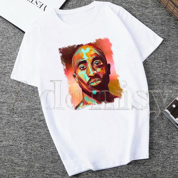 

women's t-shirt 2 pac tupac printed t shirt women 90s graphic harajuku tee cute short sleeve animal tshirt female tshirts, White