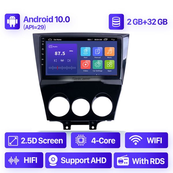 9-дюймовый Android 10.0 2 + 32G автомобильный DVD-плеер Радио GPS навигация на 2003-2010 годы Mazda RX8 двойной DIN видео