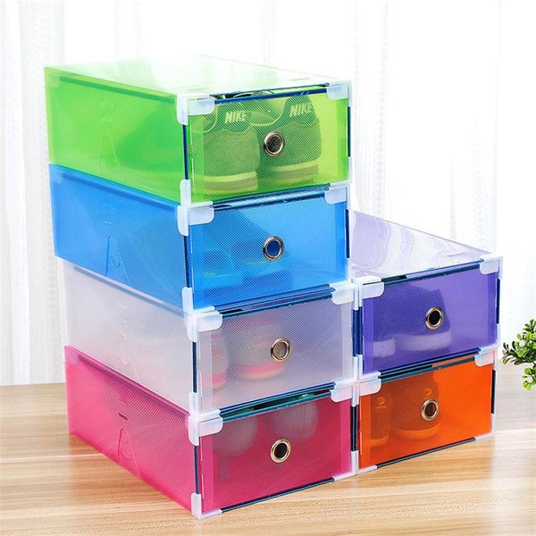 

storage drawers 6 pcs/set of thickened shoe box drawer transparent plastic rectangular pp thick multi-purpose use