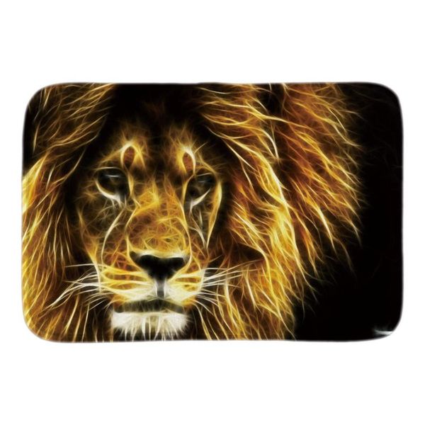 

carpets art painting wildlife lion doormat soft lightness indoor outdoor mats animals design home decor short plush fabric bathroom