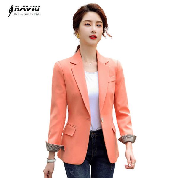 

spring autumn long sleeve blazer women slim fashion temperament all-match jacket office ladies casual work coat 210604, White;black
