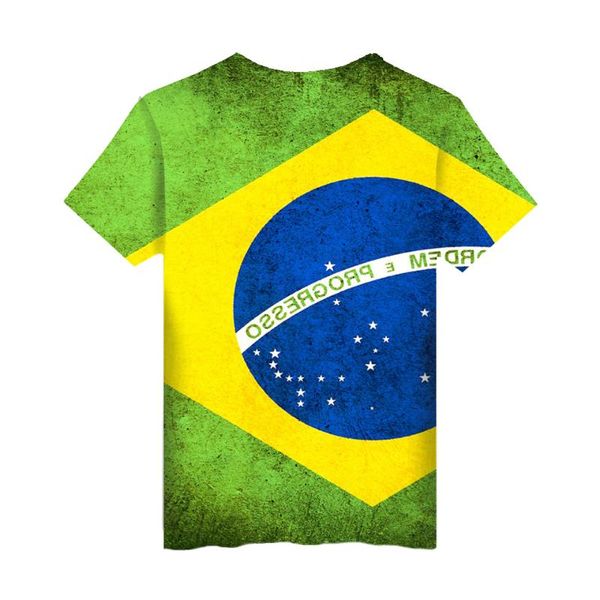 

men's t-shirts 3d printing casual t-shirt brazil flag men and women fashion harajuku high quality, White;black