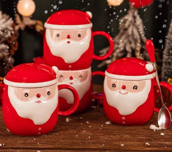 

mugs lovely christmas ceramic mug cartoon milk breakfast coffee for men and women household lovers cup 350ml